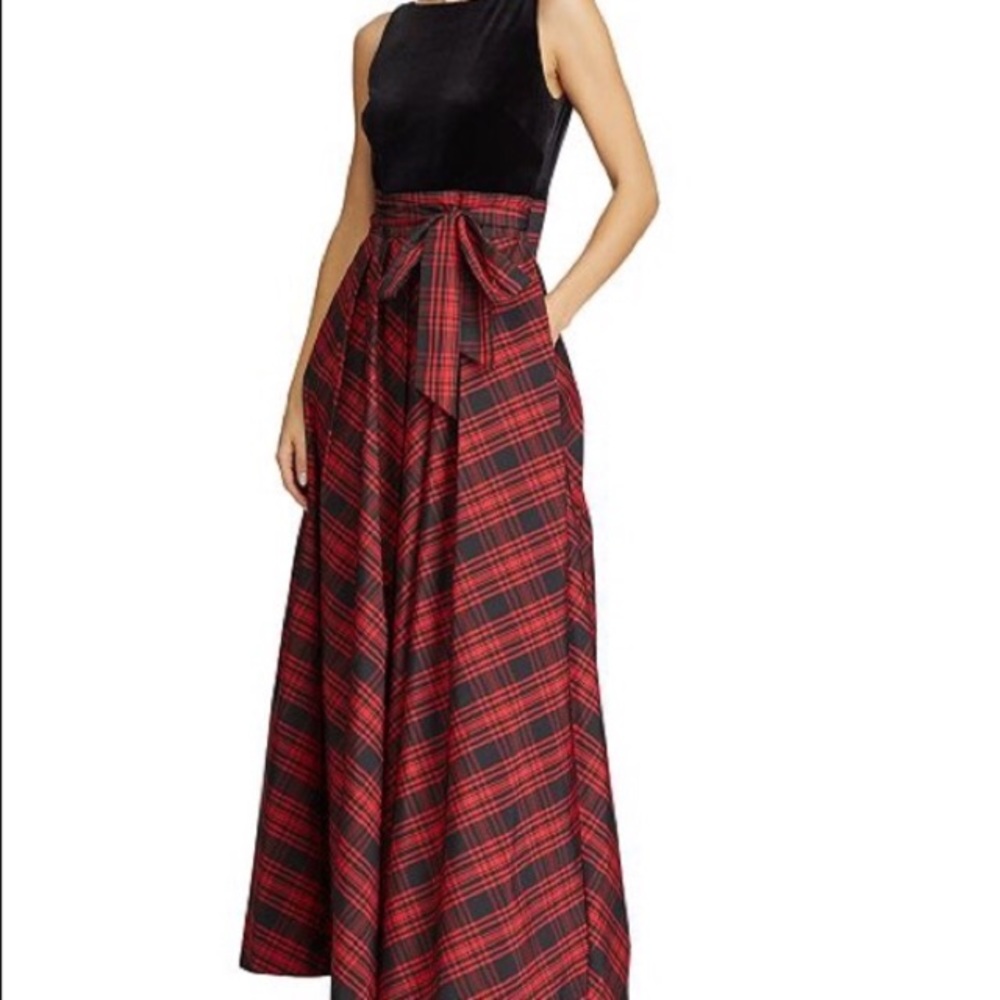 NWT Lauren Ralph Lauren Velvet-Bodice Plaid Gown 🎉 host pick 🎉 - Picture 9 of 9